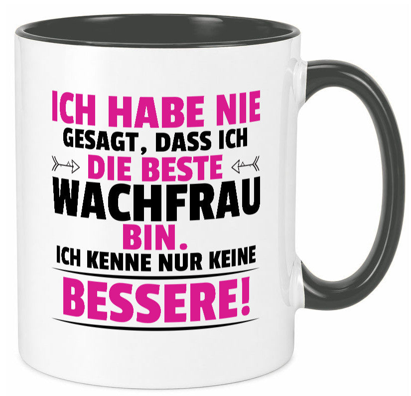 Die Beste Wachfrau | Wachpersonal Nachtwächter lustig Humor Geschenkidee Tasse