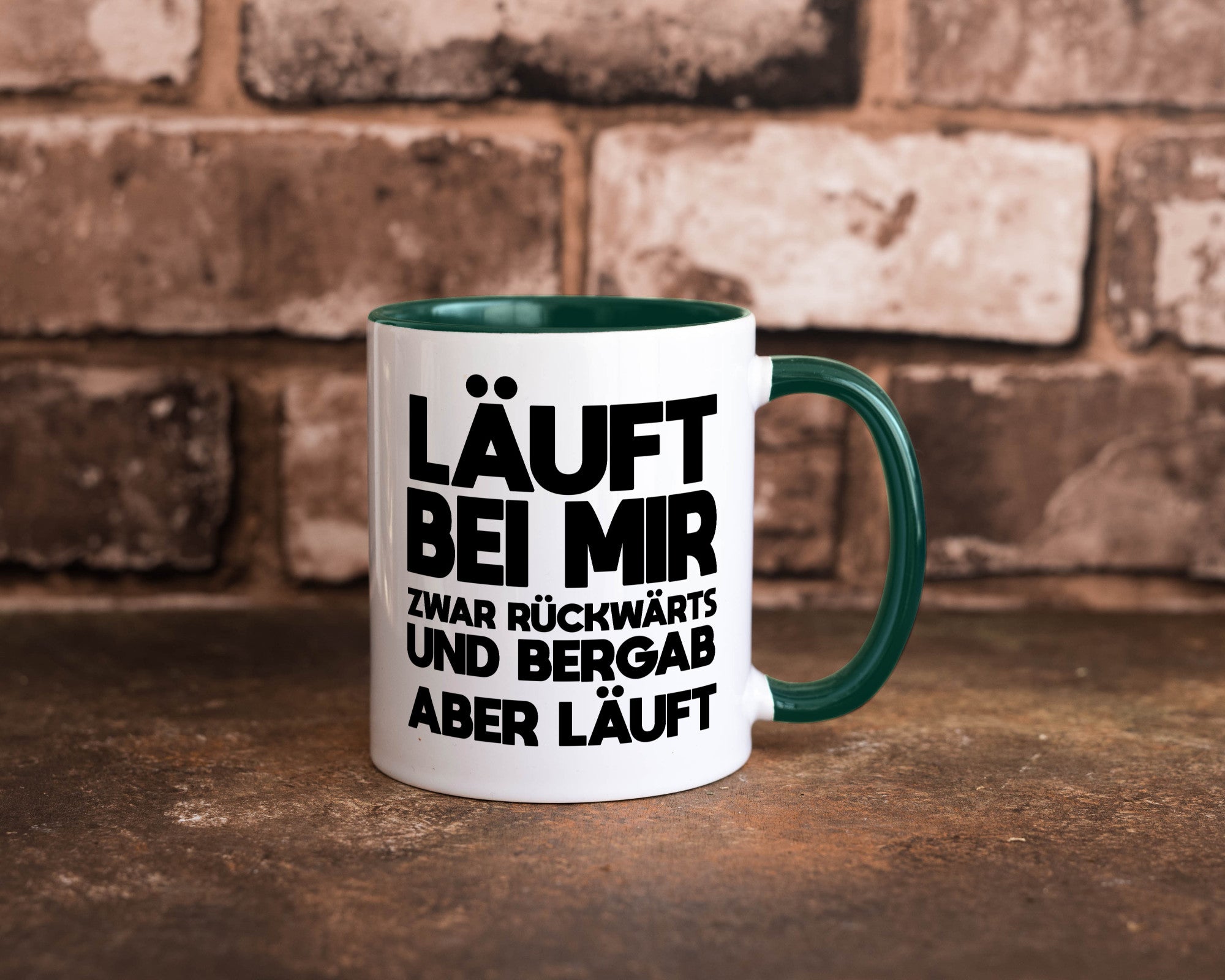 Läuft bei mir | Rückwerts aber Motivation Geschenkidee Humor Tasse