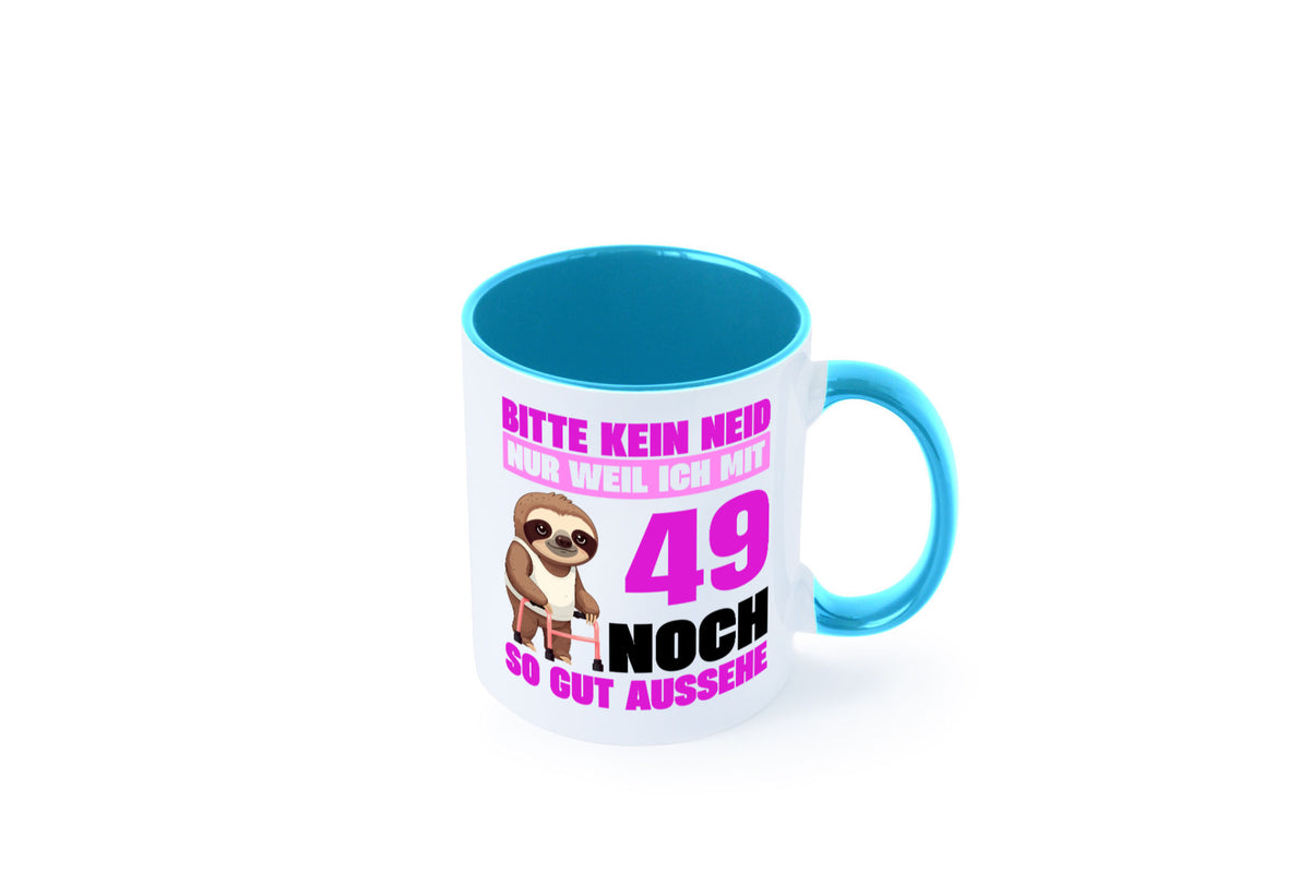 49. Geburtstag | Bitte kein neid Faultier 49 Jahre Humor Geschenkidee Tasse