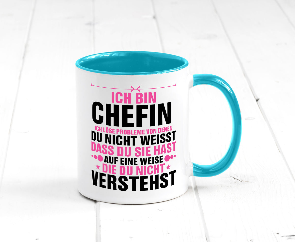 Löse Probleme: Chefin | Führungskraft Vorgesetzte lustiger Spruch Geschenk Tasse