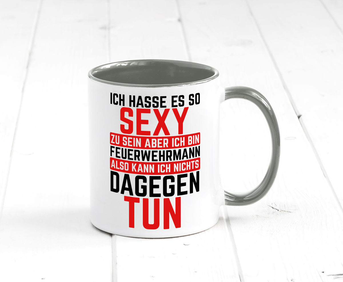 Sexy Feuerwehrmann | Helden Flammen Brandeinsatz lustig Humor Geschenkidee Tasse