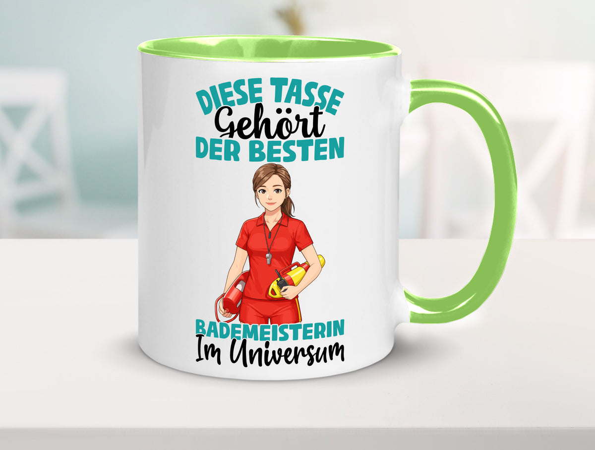 Im Universum: Bademeisterin | Schwimmmeisterin Geschenk Humor Geschenkidee Tasse