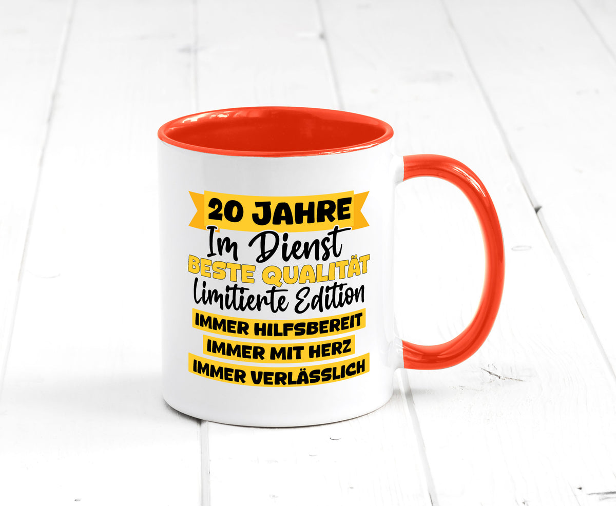 20 Jahre im Dienst | Jubiläum Arbeit v8 Geschenkidee Kollegen Büro Humor Tasse