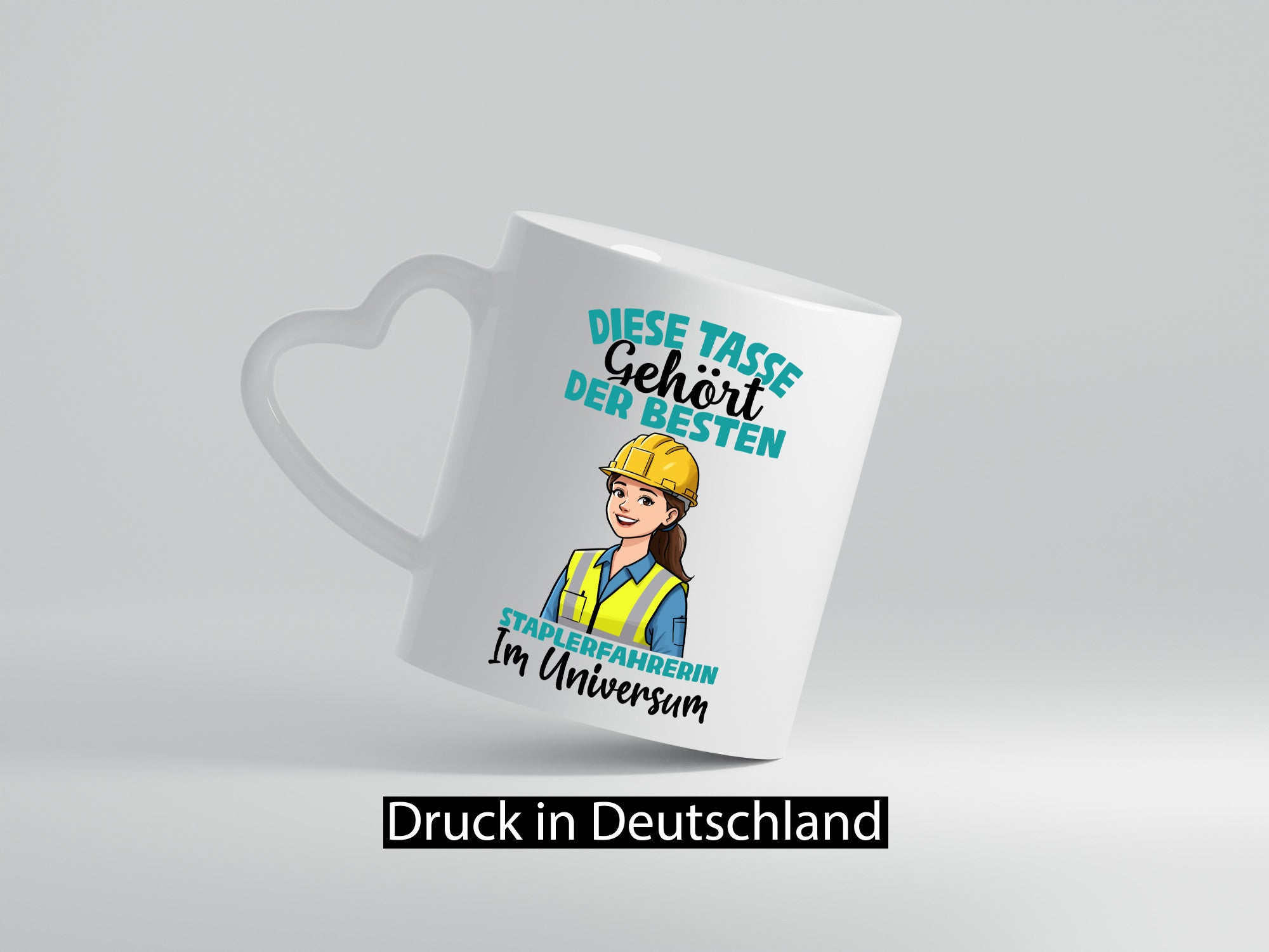 Im Universum: Staplerfahrerin | Gabelstapler Humor Geschenkidee Tasse