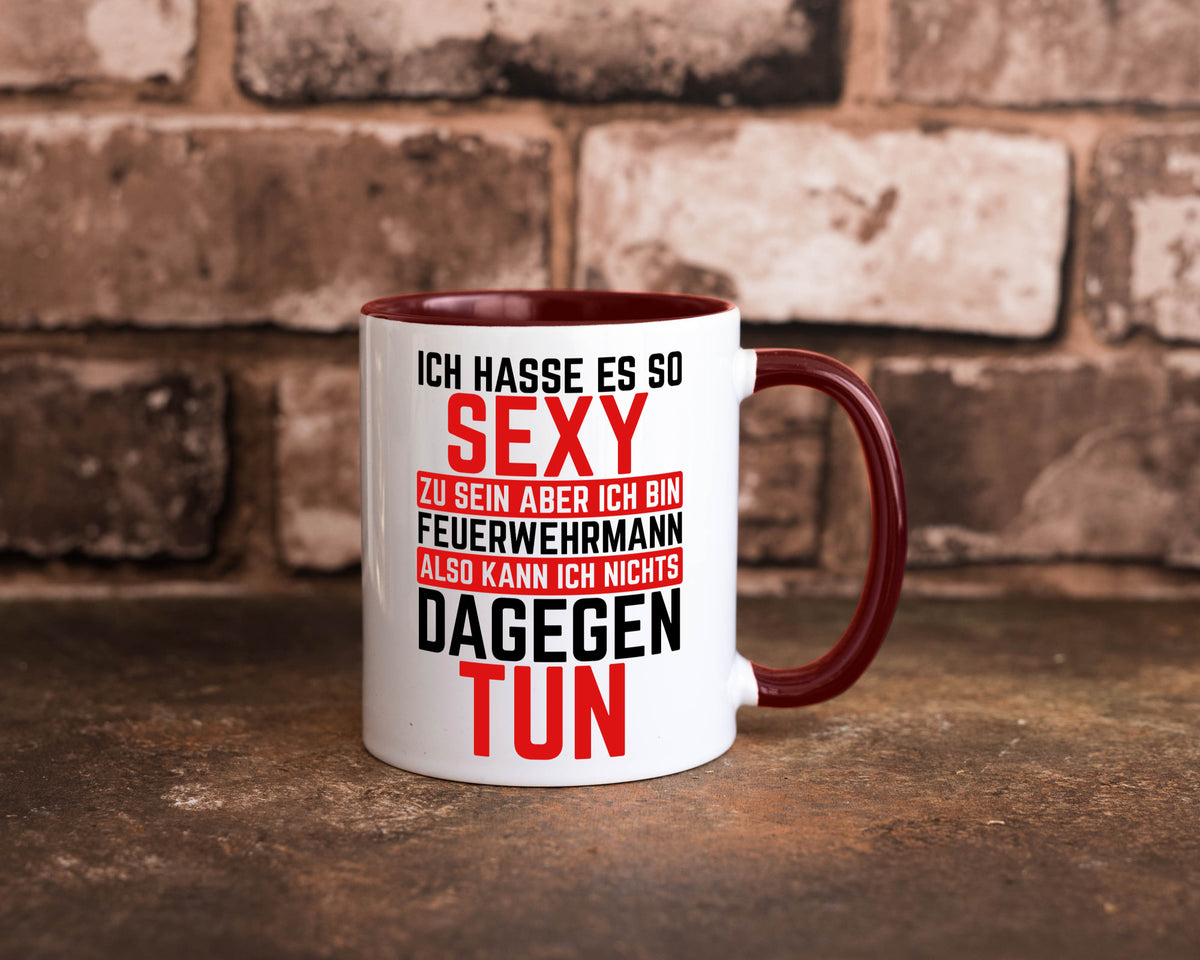 Sexy Feuerwehrmann | Helden Flammen Brandeinsatz lustig Humor Geschenkidee Tasse