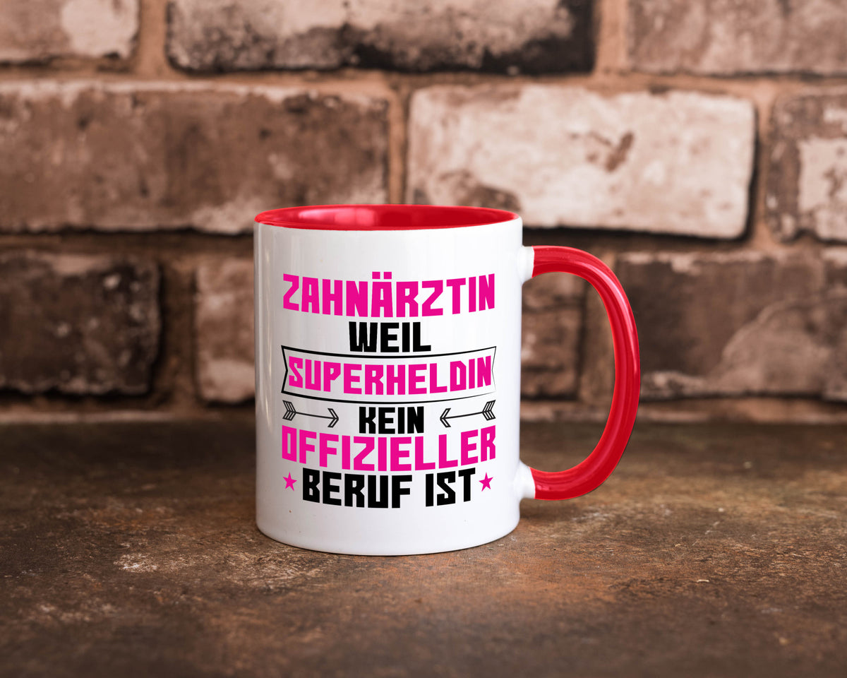 Superheldin Zahnärztin | Zahnmedizin Beruf Geschenkidee Arbeit Kollegen Büro Tasse