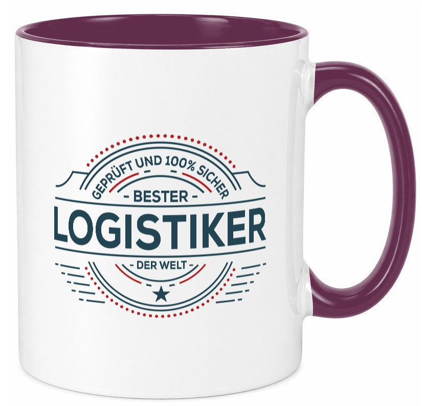 Geprüft und sicher: Logistiker | Beruf Logistik Humor Arbeit Kollegen Büro Tasse
