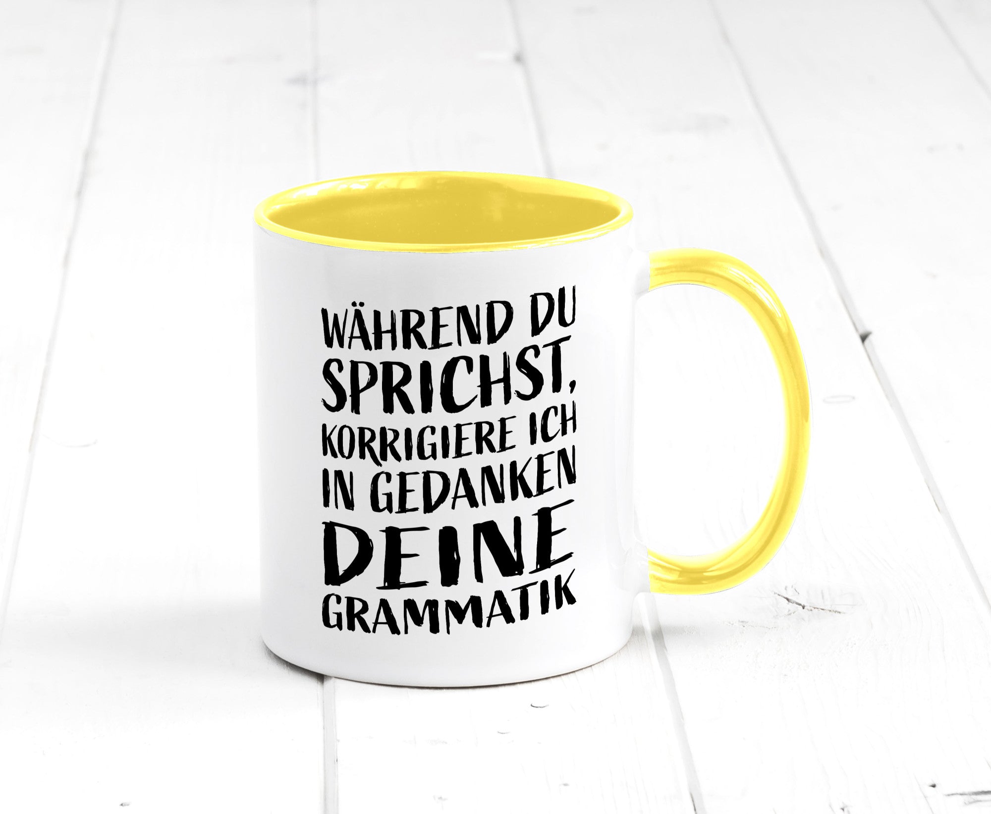 Während du sprichst, Grammatik korrigieren lustiger Spruch Geschenk Humor