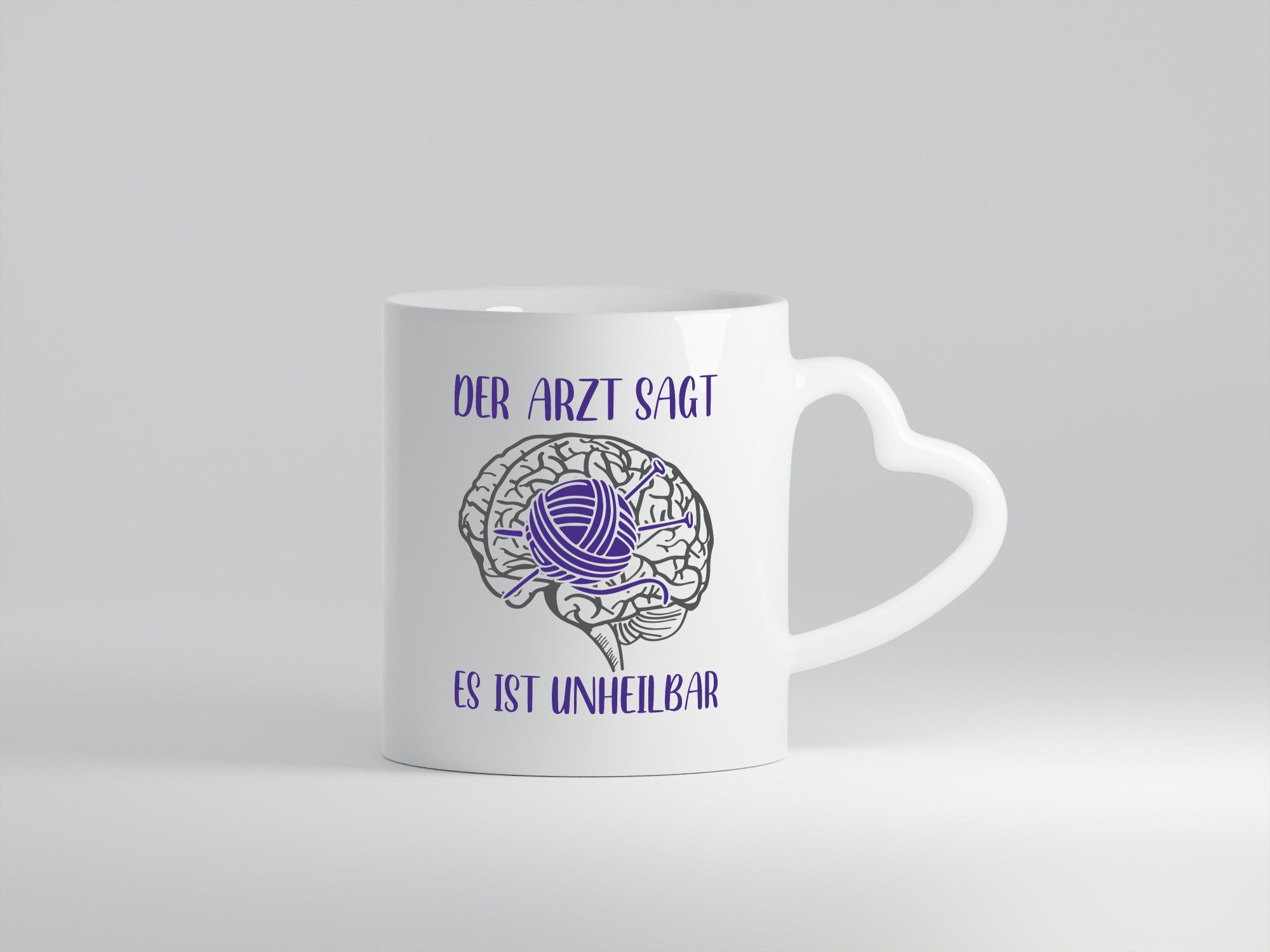 Arzt sagt, unheilbar | Gehirn Wolle Stricknadeln lustig Humor Geschenkidee