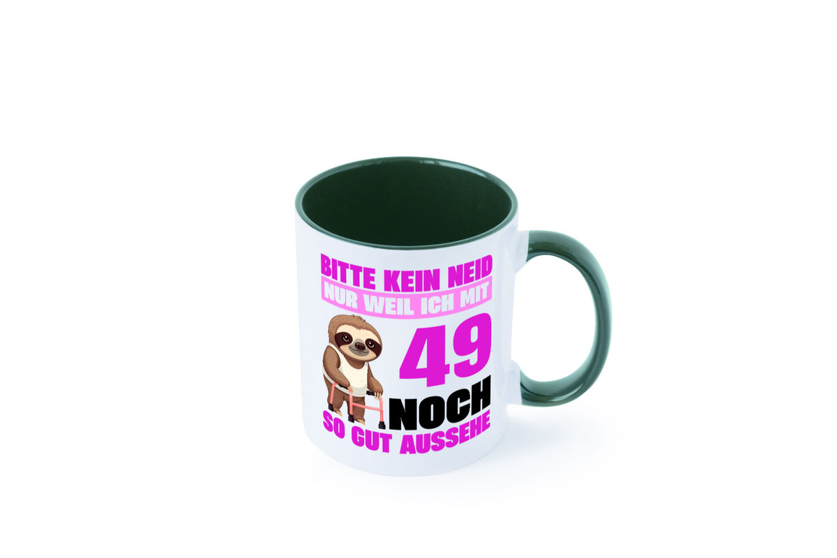 49. Geburtstag | Bitte kein neid Faultier 49 Jahre Humor Geschenkidee Tasse