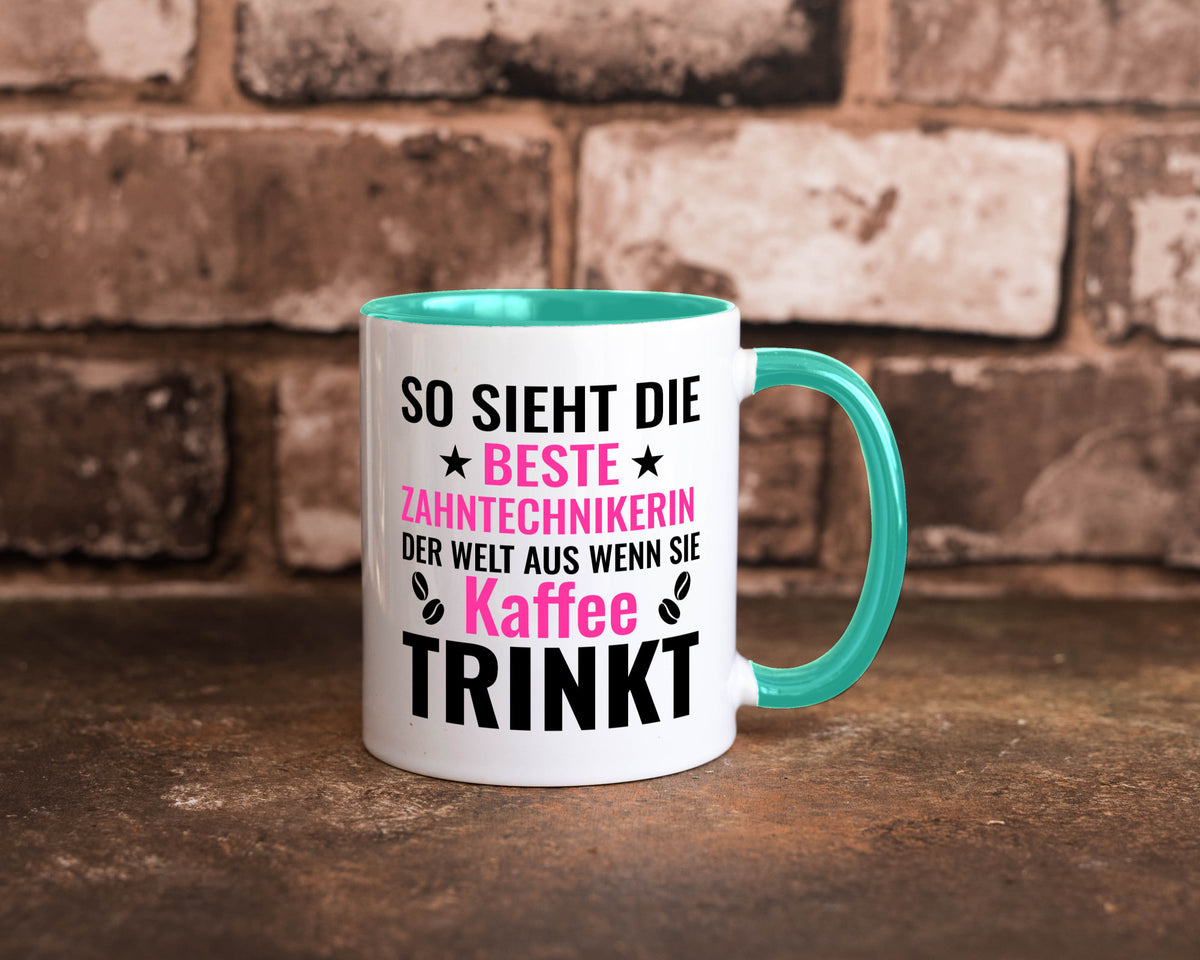 Kaffee trinkt: Zahntechnikerin | Zahnmedizin lustiger Spruch Geschenk Humor Tasse