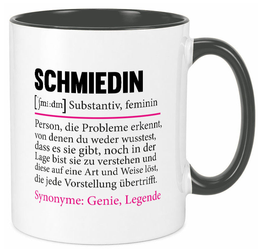 Schmiedin | Schmied Beruf Schmiederei lustig v2 Humor Arbeit Kollegen Büro Tasse