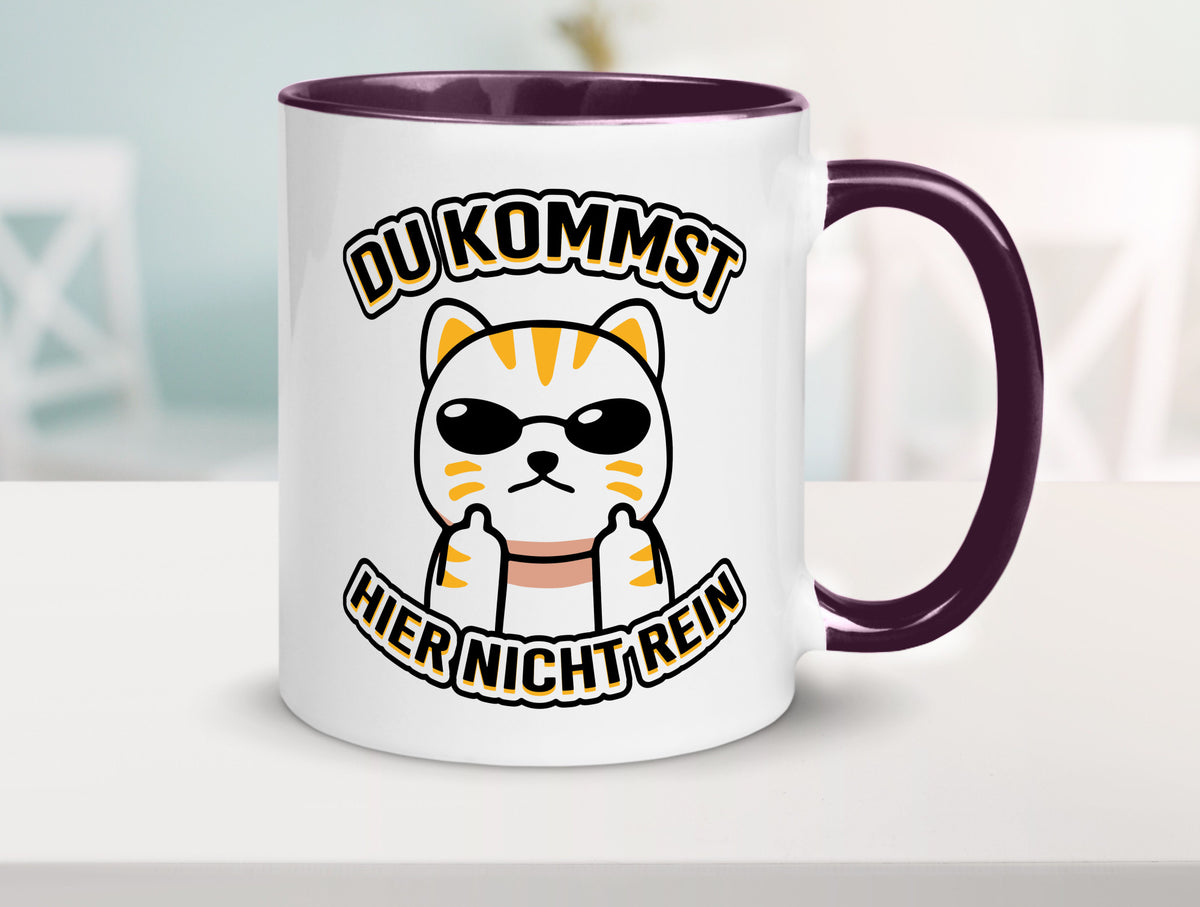 Du kommst hier nicht rein | Böse Katze Humor Tierliebhaber Geschenkidee Tasse