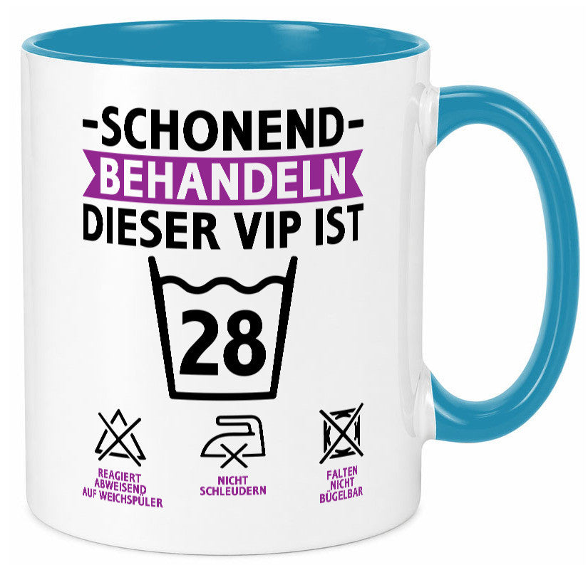 28 Geburtstag | schonend behandeln Jahre Humor Geschenkidee Tasse