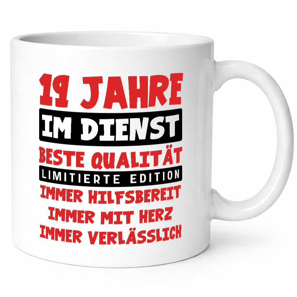 19 Jahre im Dienst | Jubiläum Arbeit v9 lustig Kollegen Büro Geschenk Tasse