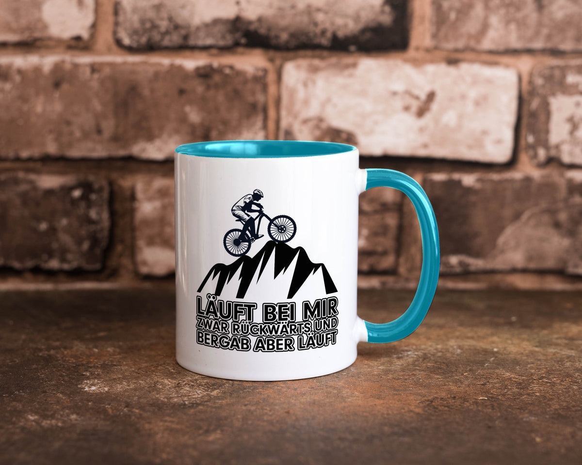 Läuft bei mir | Pechvogel Tasse Radfahrer Statement Humor Geschenkidee