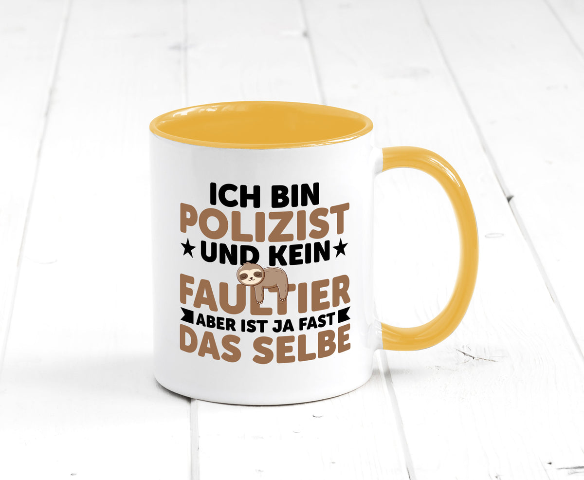 Ich bin kein Faultier: Polizist | Polizei v2 lustig Tierliebhaber Humor Tasse