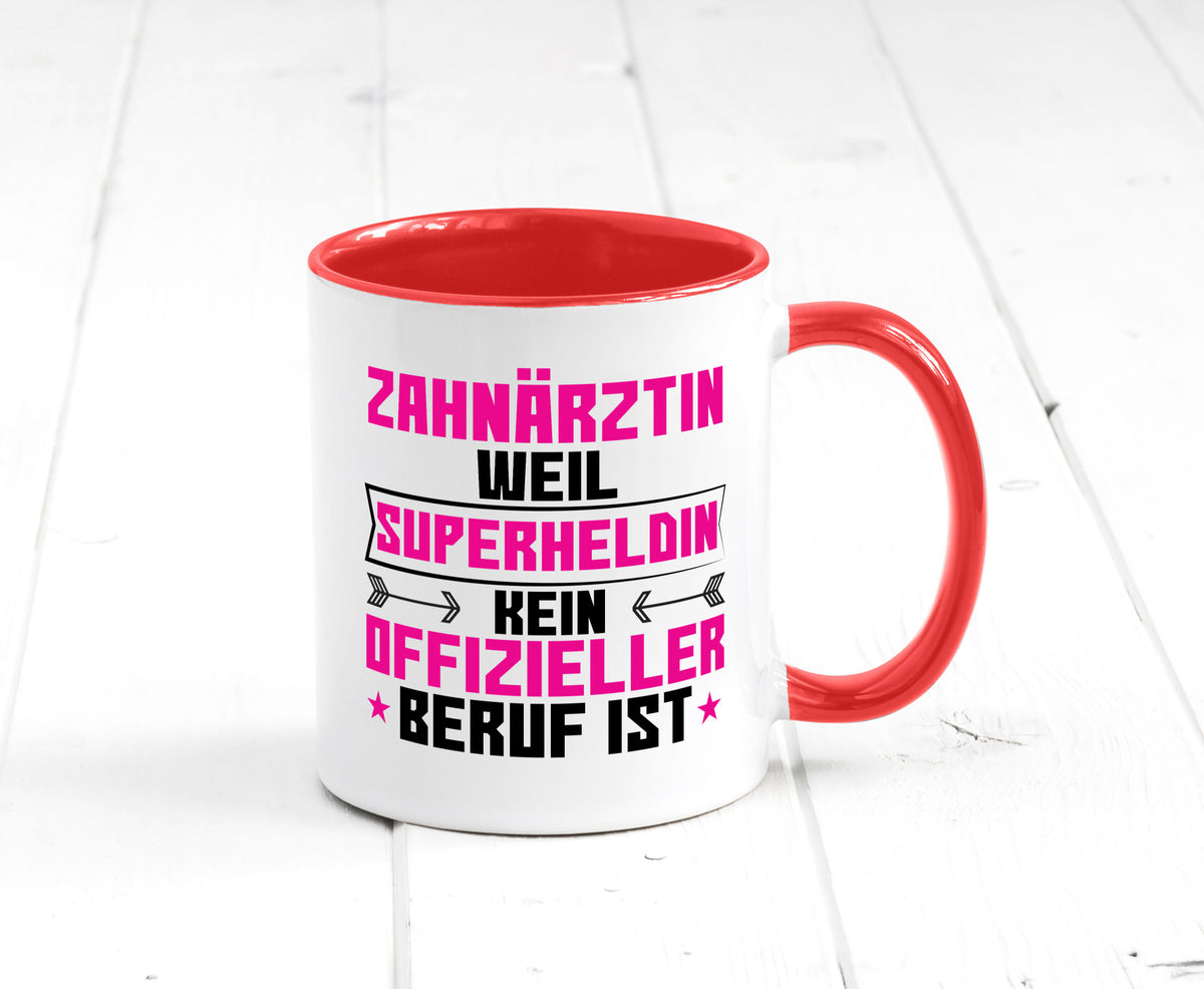 Superheldin Zahnärztin | Zahnmedizin Beruf Geschenkidee Arbeit Kollegen Büro Tasse