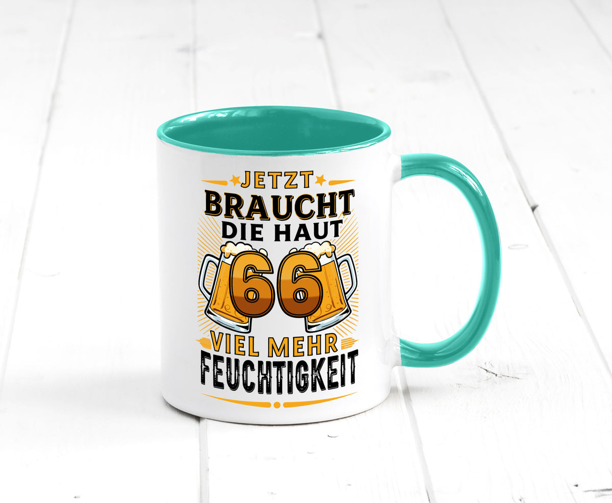66 braucht die haut mehr Feuchtigkeit | 66. Geburtstag Humor Geschenkidee Tasse