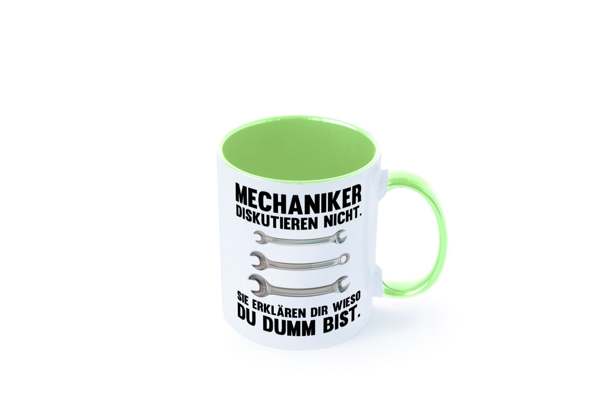 Mechaniker Diskutieren nicht sie erklären nur wieso Geschenkidee Tierliebhaber Tasse