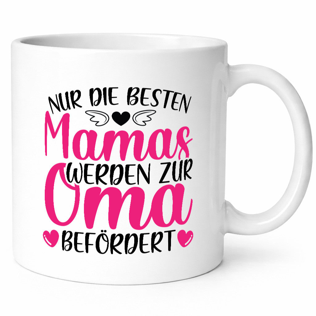 Mamas zur Oma befördert | Herzen Flügel Humor Familie Geschenkidee Tasse