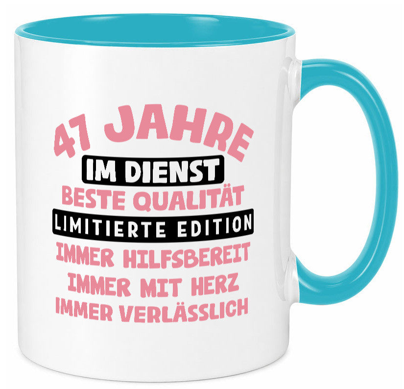 47 Jahre im Dienst | Jubiläum Arbeit v11 Geschenkidee Kollegen Büro Humor Tasse