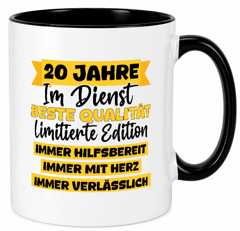 20 Jahre im Dienst | Jubiläum Arbeit v8 Geschenkidee Kollegen Büro Humor Tasse