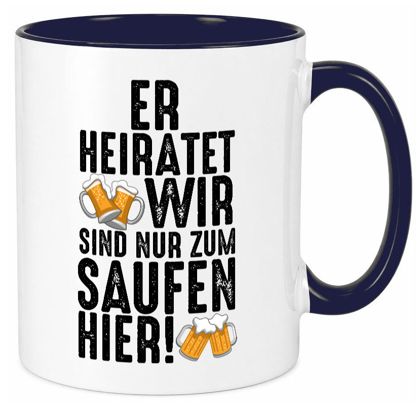 JGA | Er heiratet Junggesellenabschied Polterabend v2 lustiger Spruch Geschenk