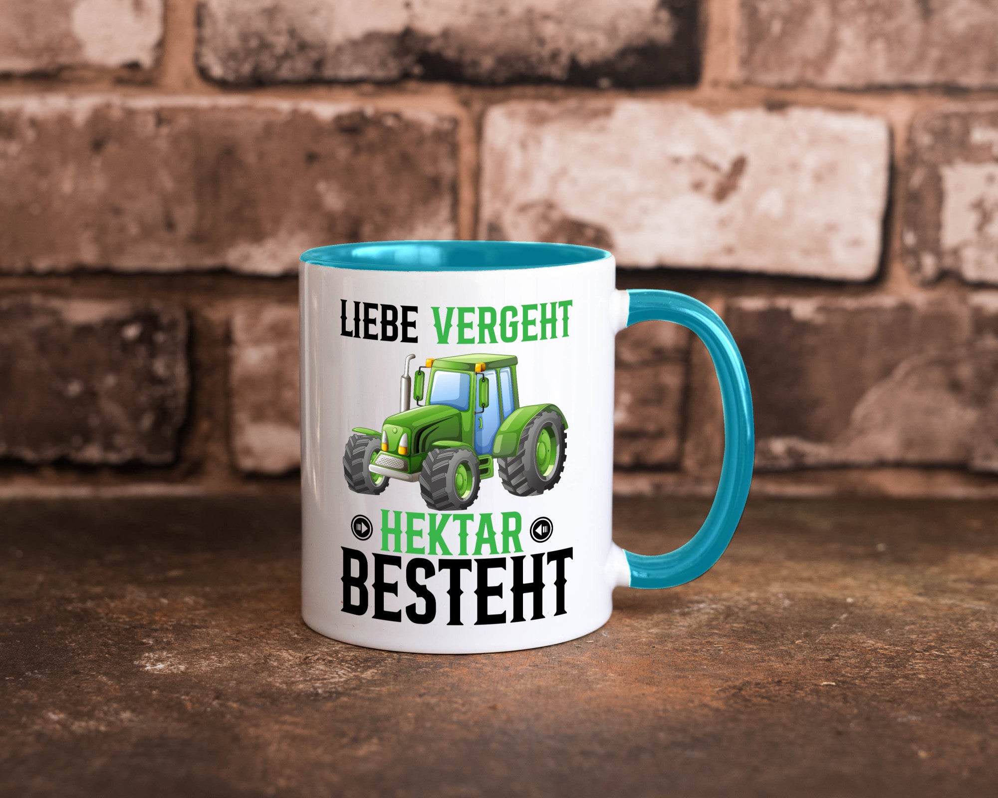 Liebe vergeht Hektar besteht | Traktor Bauer landwirt Humor Geschenkidee Tasse