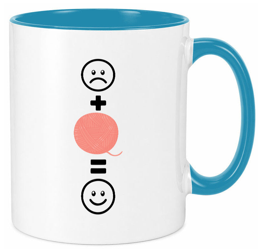 Wolle | Häkeln |Glücklich Geschenk Humor Geschenkidee lustiger Spruch Tasse