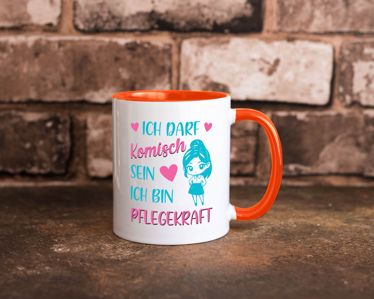Ich darf komisch sein | Pflegekraft Geschenkidee Humor Tasse