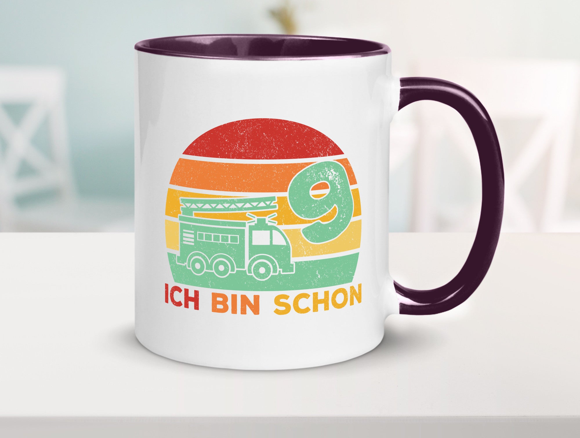 9. geburtstag | Feuerwehrauto 9 Jahre Feuerwehr Geschenk Geschenkidee lustiger