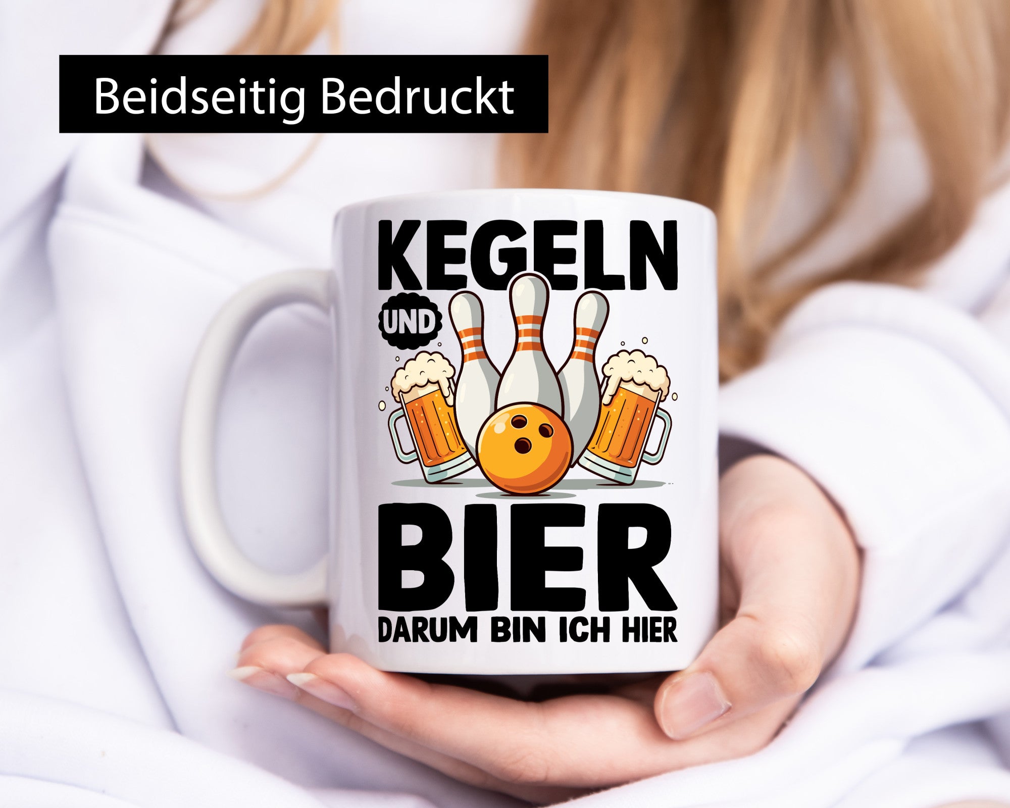 Kegeln und Bier darum bin ich hier | Bowling lustig Humor Geschenkidee Geschenk