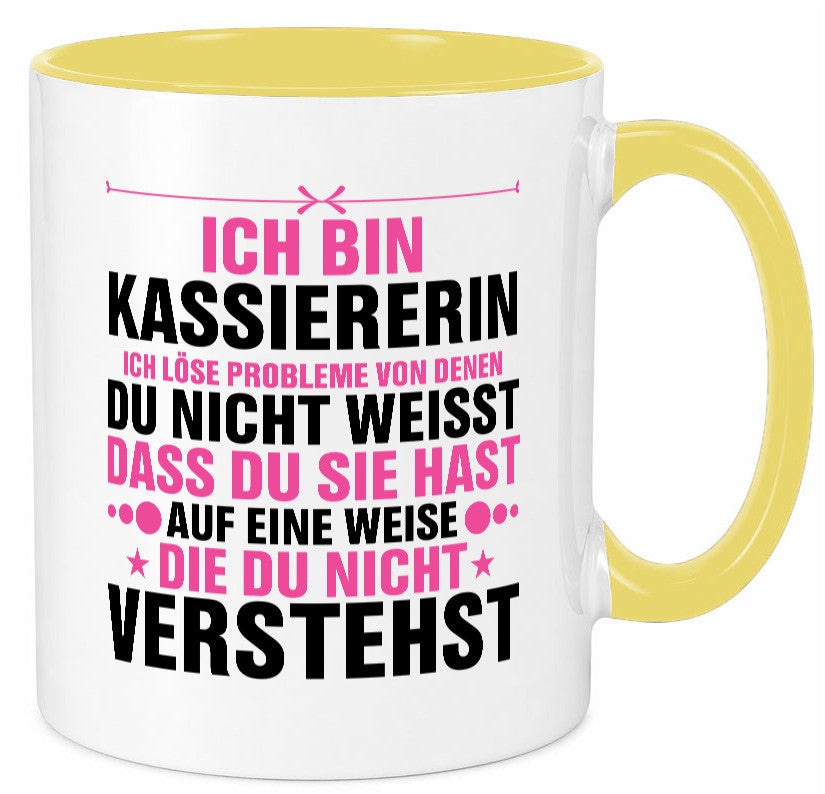 Löse Probleme: Kassiererin v2 lustiger Spruch Geschenk Humor Geschenkidee Tasse