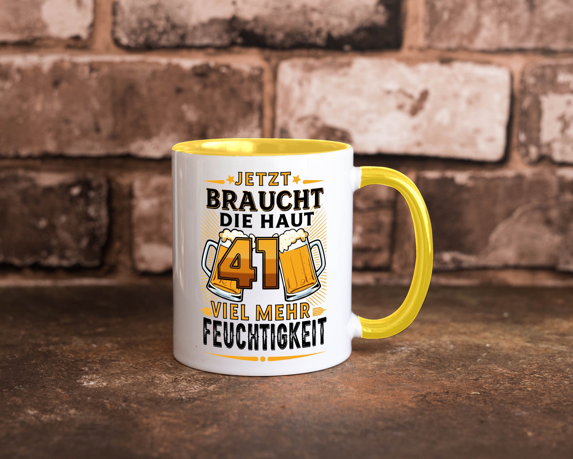 41 braucht die haut mehr Feuchtigkeit | 41. Geburtstag Geschenkidee Humor Tasse