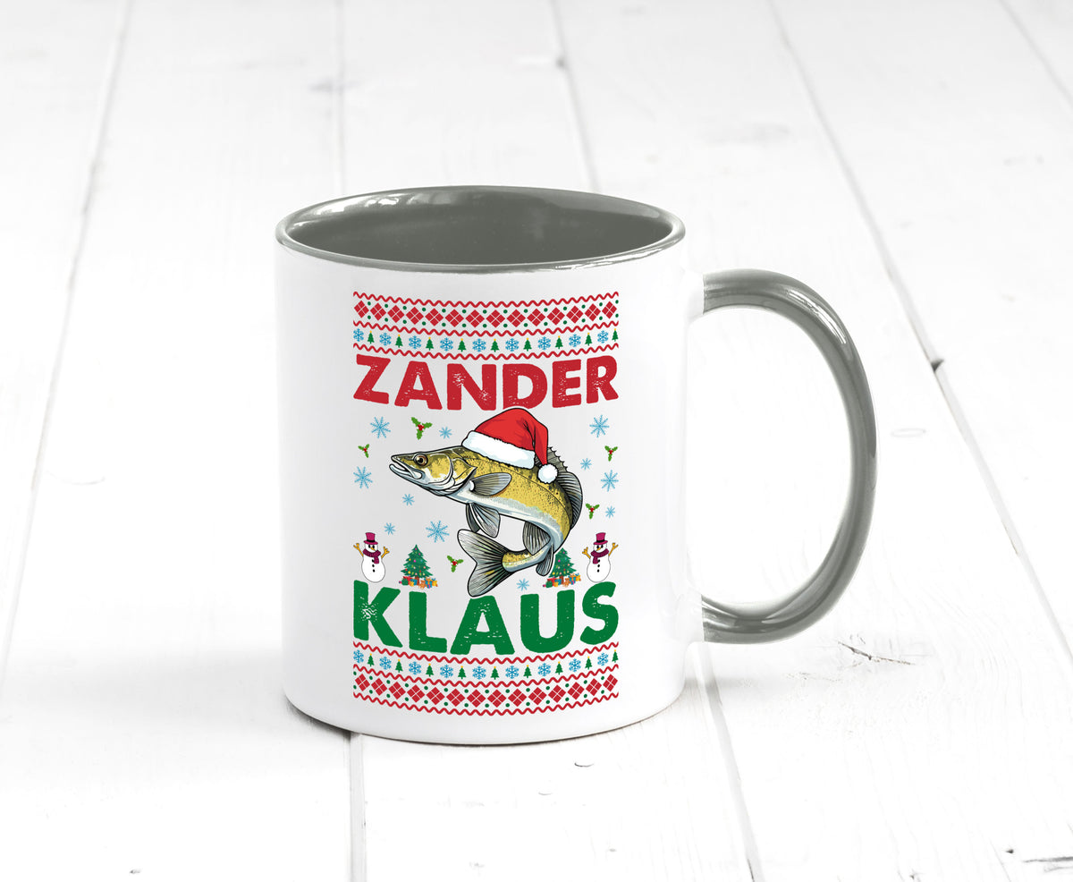 Zander Klaus | Ugly Christmas Angler Angeln v2 Geschenk Humor Geschenkidee Tasse
