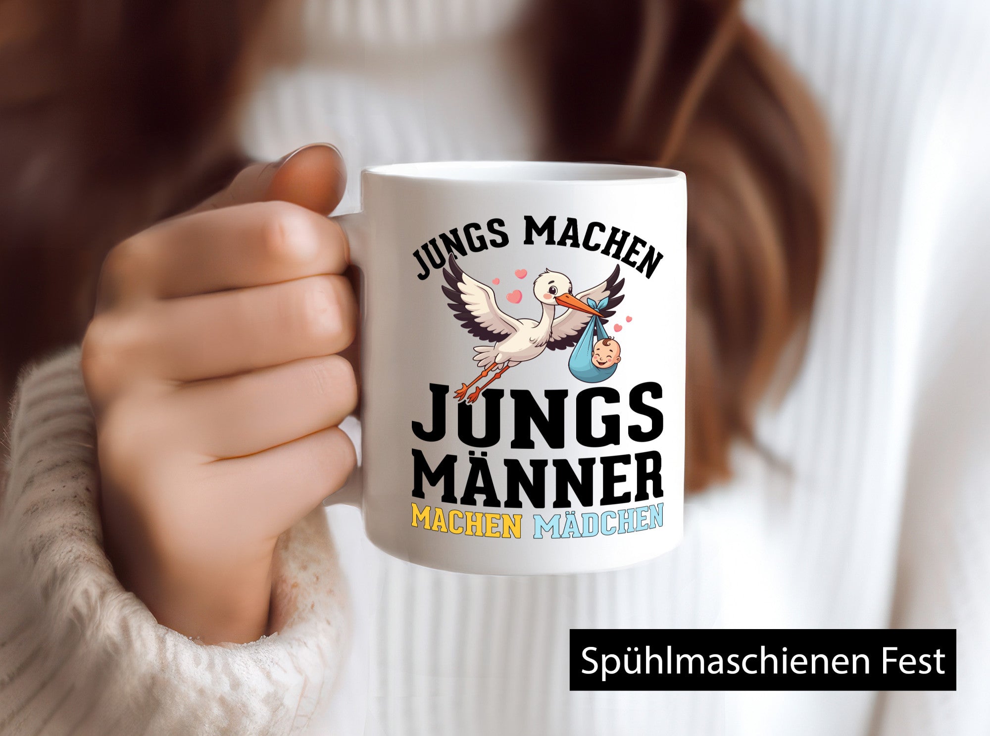 Männer machen Mädchen | Schwangerschaft verkündung Humor Geschenkidee Tasse
