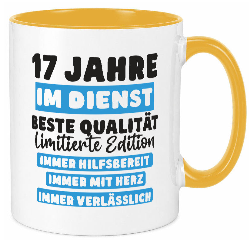 17 Jahre im Dienst | Jubiläum Arbeit v6 Humor Kollegen Büro Geschenkidee Tasse
