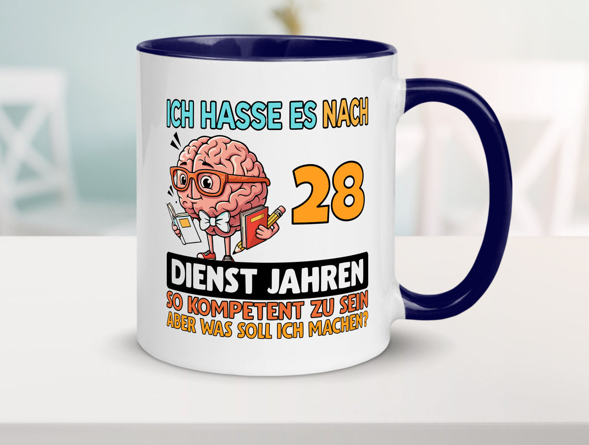 28 Dienstjahre | Arbeit Kompetent Geschenkidee Kollegen Büro Humor Tasse