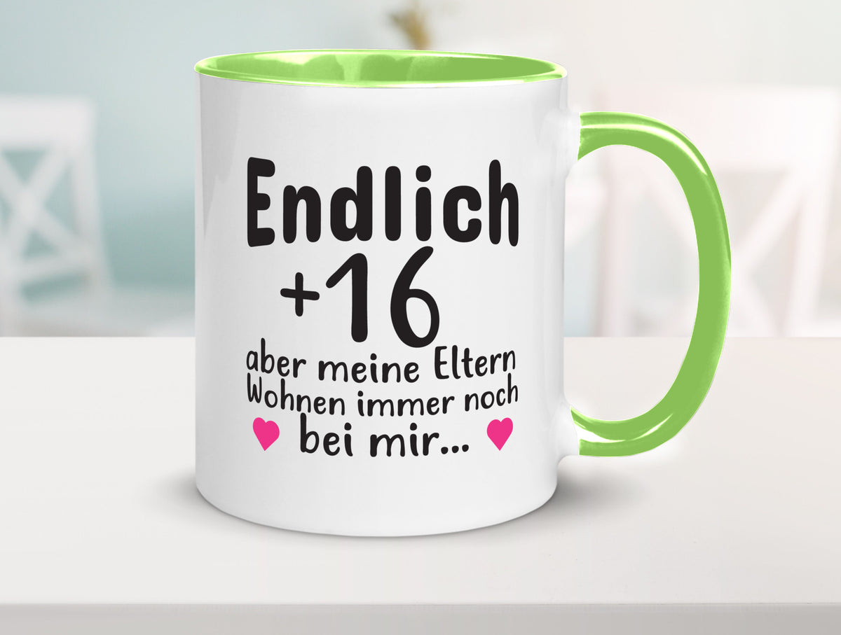 Endlich 16 | Geburtstag Tasse Spruch Mädchen Geschenkidee Humor