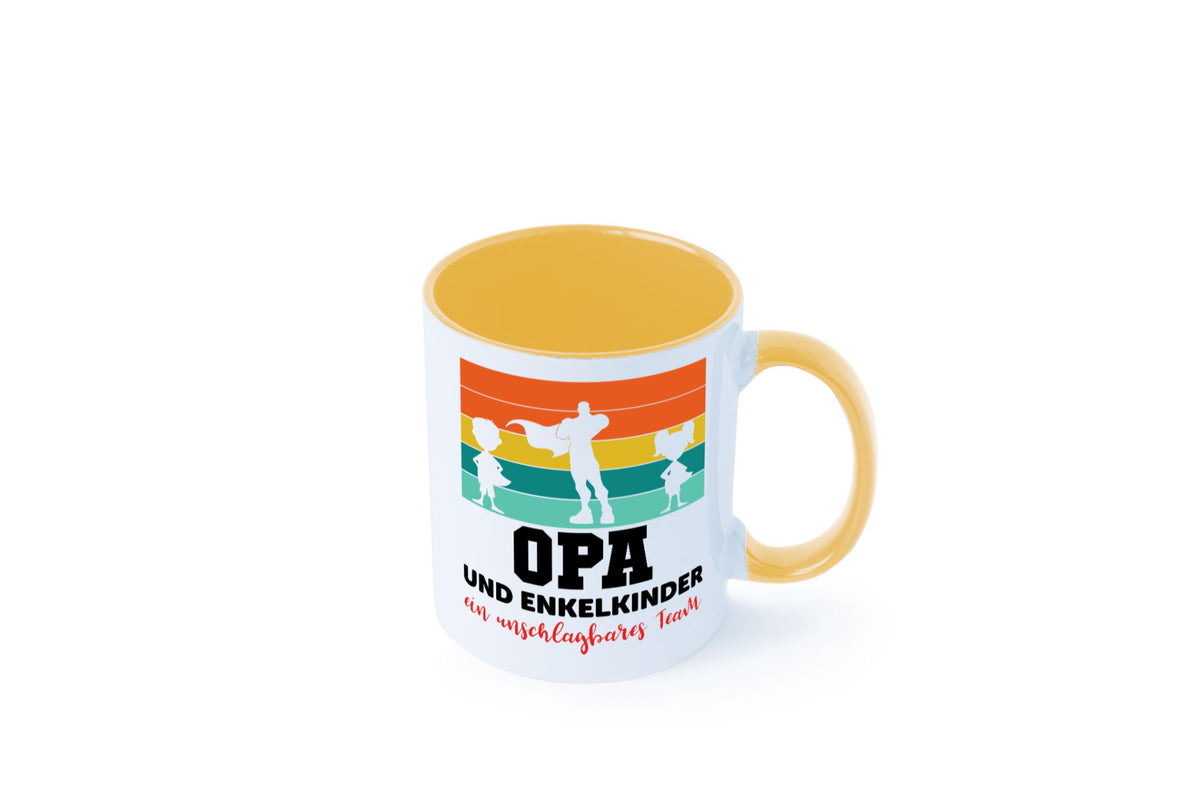 Opa und Enkelkinder ein unschlagbares Team Geschenkidee Familie Humor Tasse
