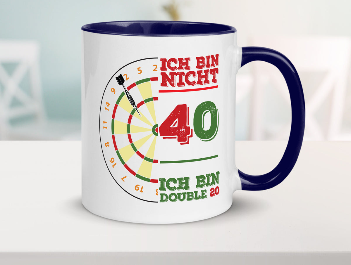 Ich bin nicht 40 double 80 | Dart spieler Geschenkidee Humor Tasse