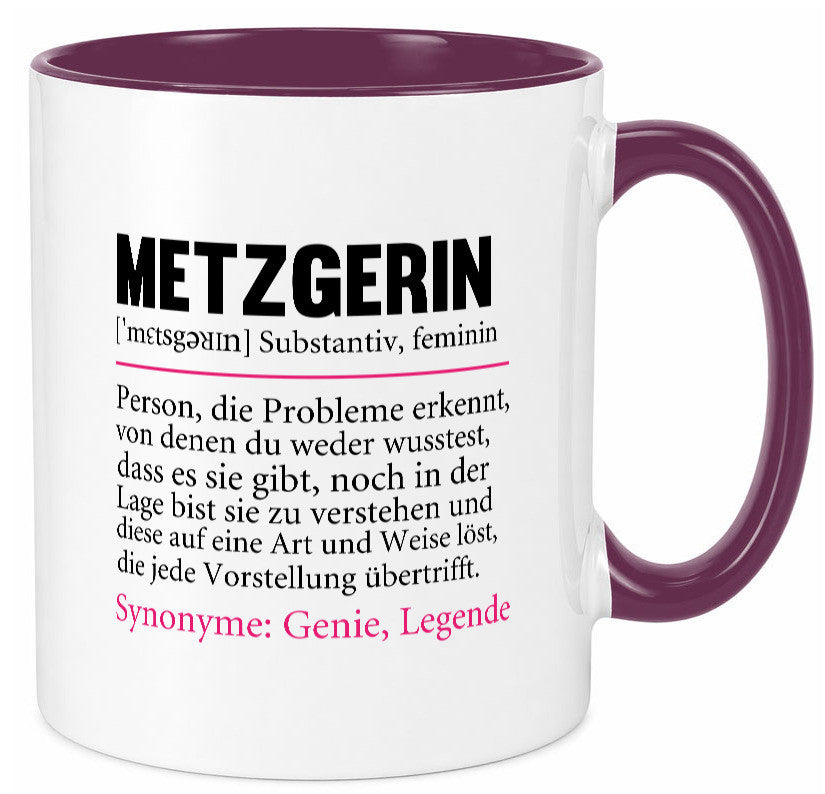 Metzgerin | lustig Fleischerin Humor v2 lustiger Spruch Geschenk Geschenkidee Tasse