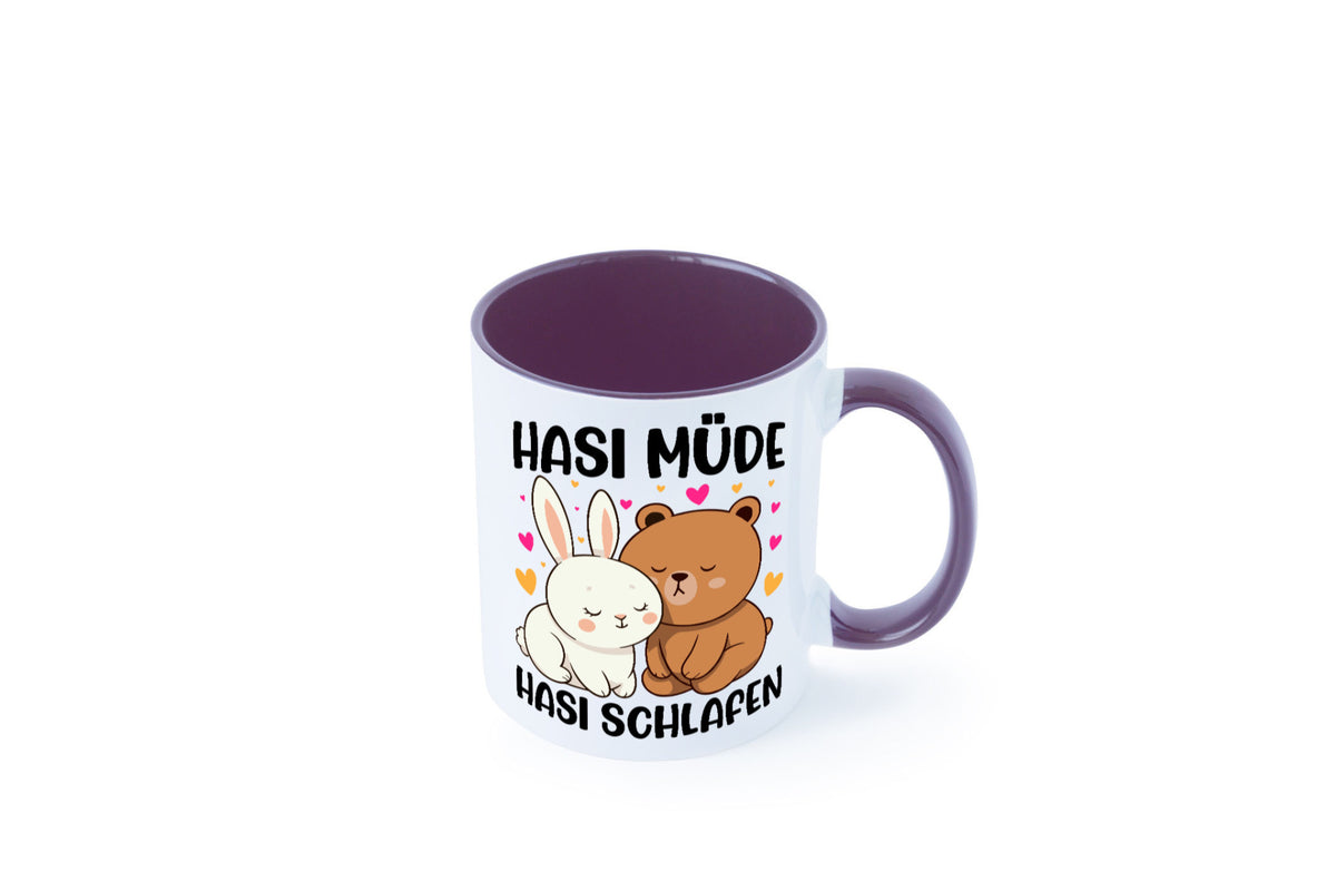 Hasi Müde | schlafen Kaninchen Häschen v2 lustiger Spruch Geschenk Humor Tasse