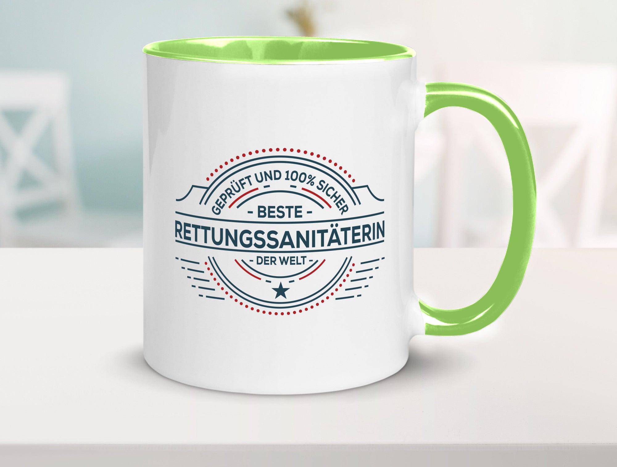 Geprüft und sicher: Rettungssanitäterin | Sanitäter Geschenkidee Humor Tasse