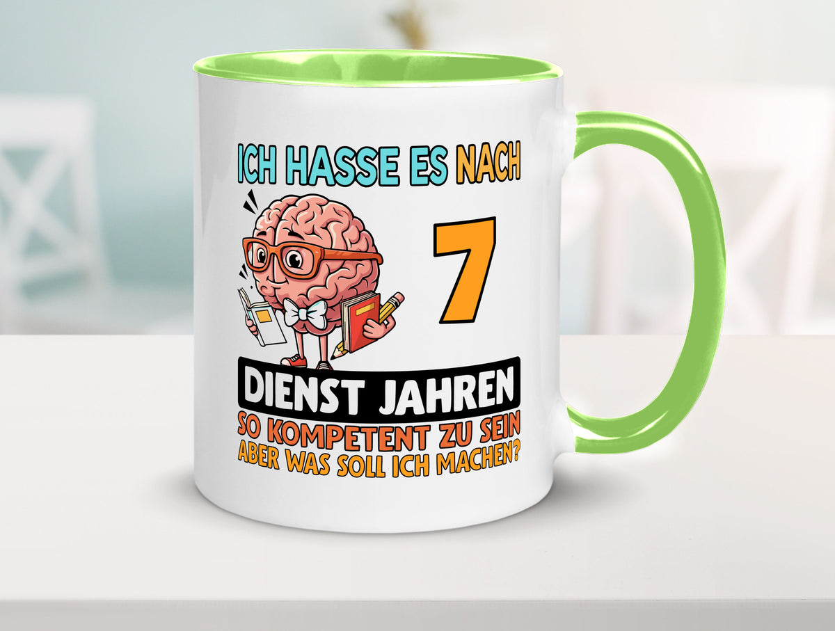7 Dienstjahre | Arbeit Kompetent lustig Kollegen Büro Geschenk Tasse