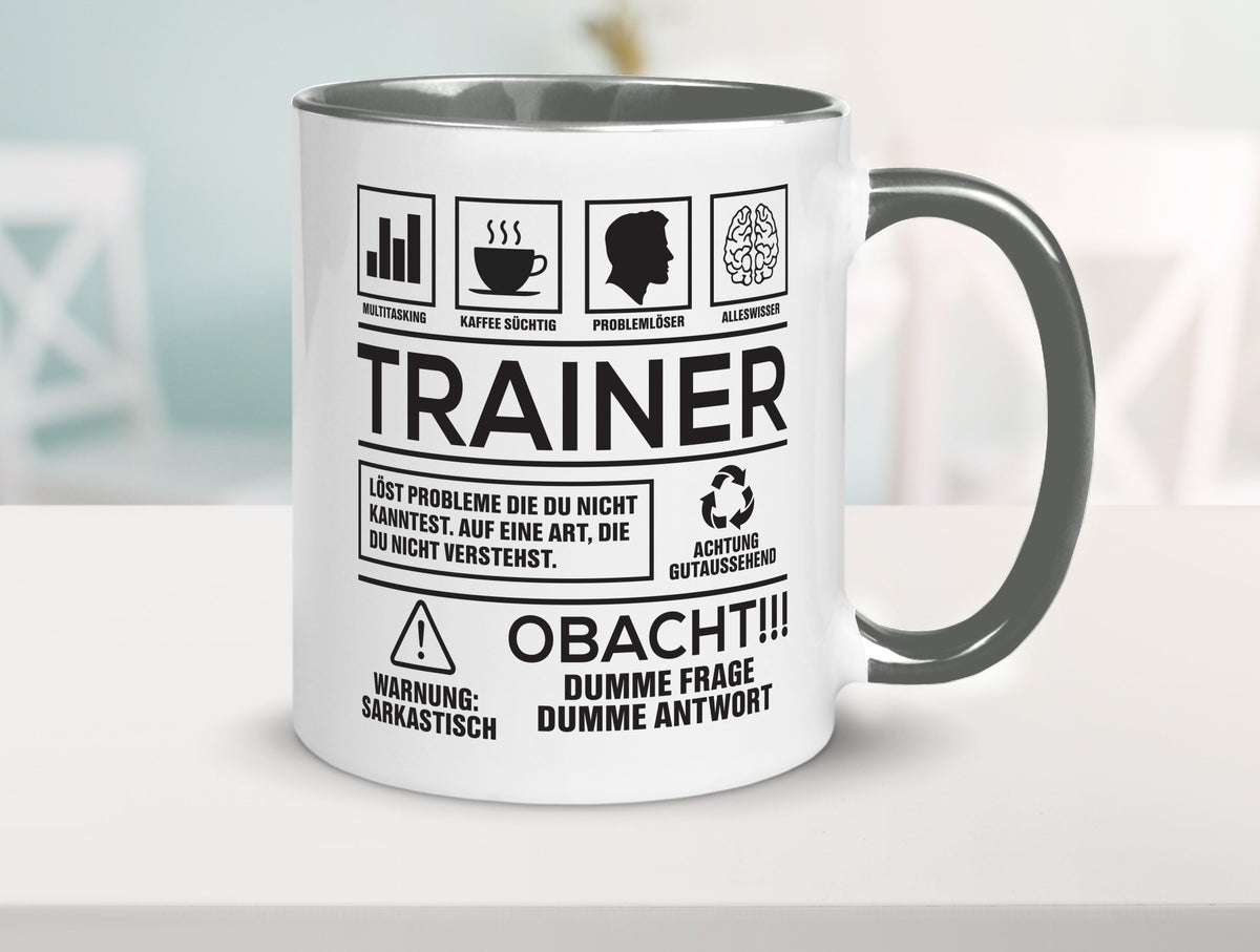 Achtung Probleme Trainer | Verein Sport lustig Humor Geschenkidee Geschenk Tasse