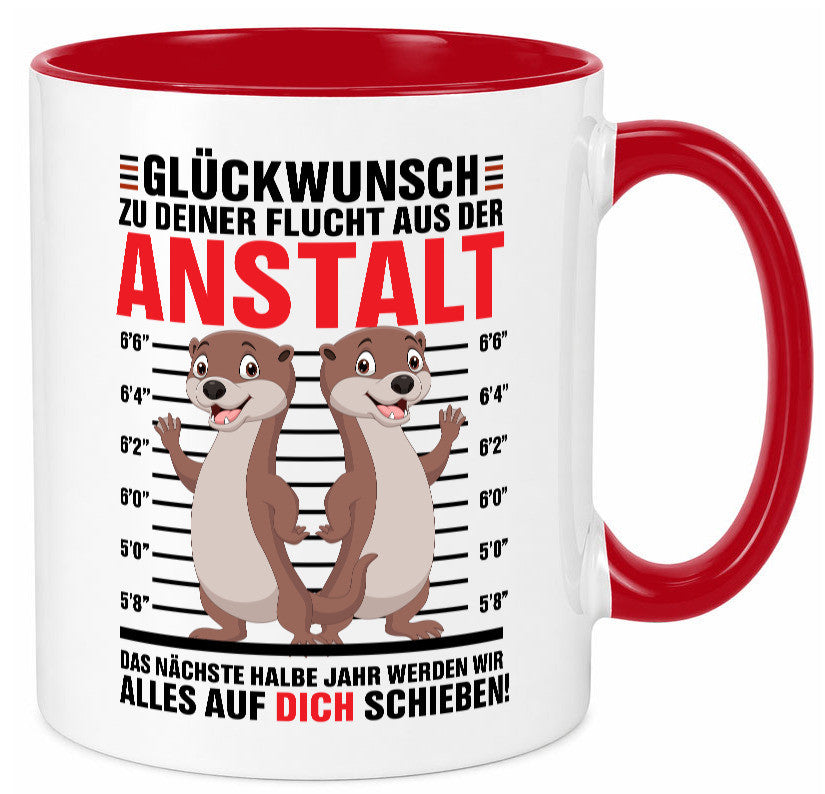 Glückwunch zur Flucht | Jobwechsel Arbeitskollegen Geschenk Arbeit Kollegen Tasse