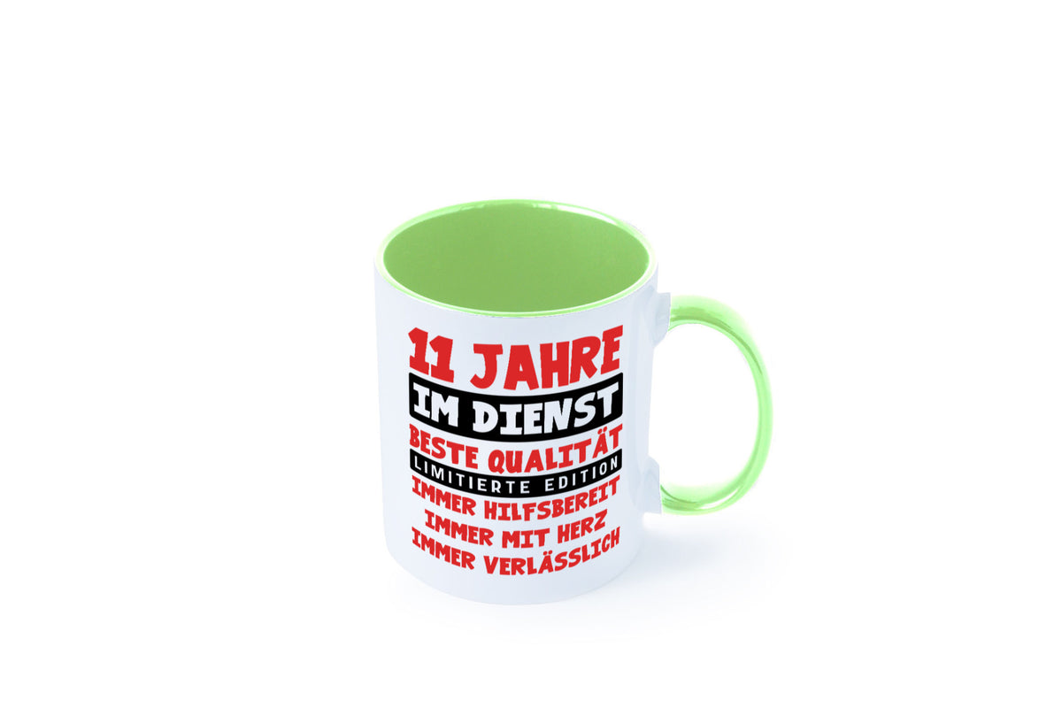 11 Jahre im Dienst | Jubiläum Arbeit v9 Geschenkidee Kollegen Büro Humor Tasse