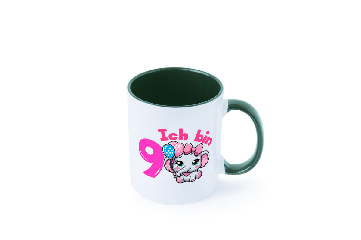 9. Geburtstag | 9 Jahre Elefant Mädchen Geschenk Geschenkidee lustiger Spruch Tasse